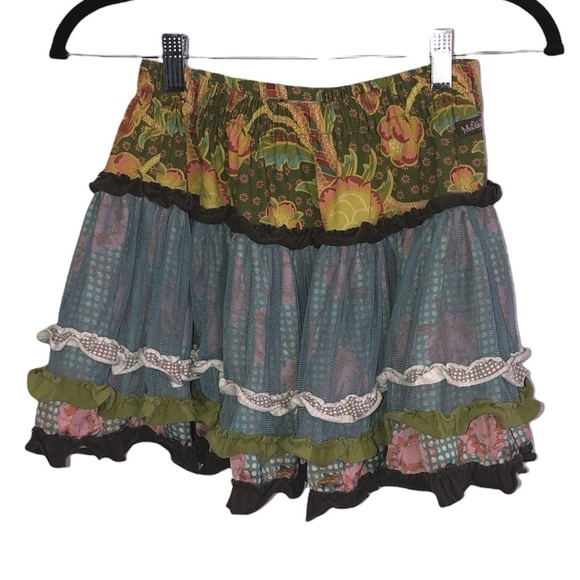 MATILDA JANE Skirt Girls Size 10 Green Multicolor Ruffle - Picture 5 of 10